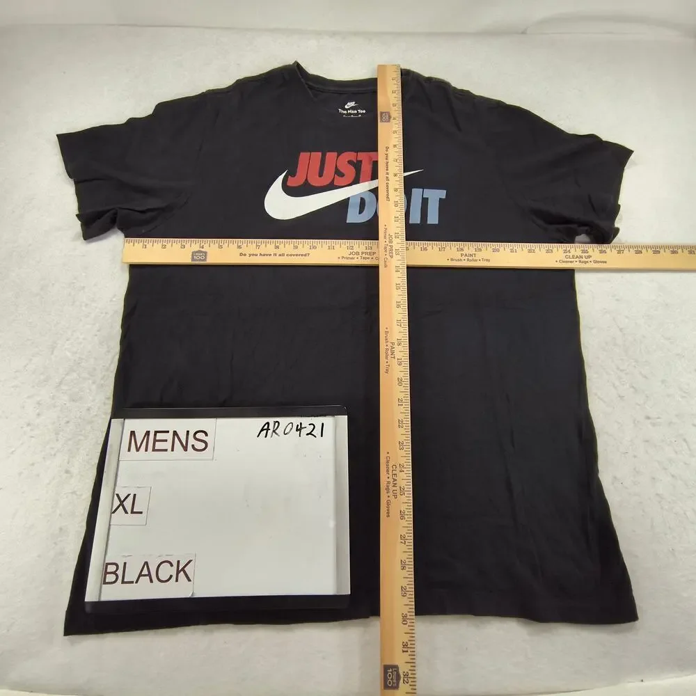 Nike Tee Just Do It Graphic Crew Neck Shirt Mens Size Extra Large XL Black Red